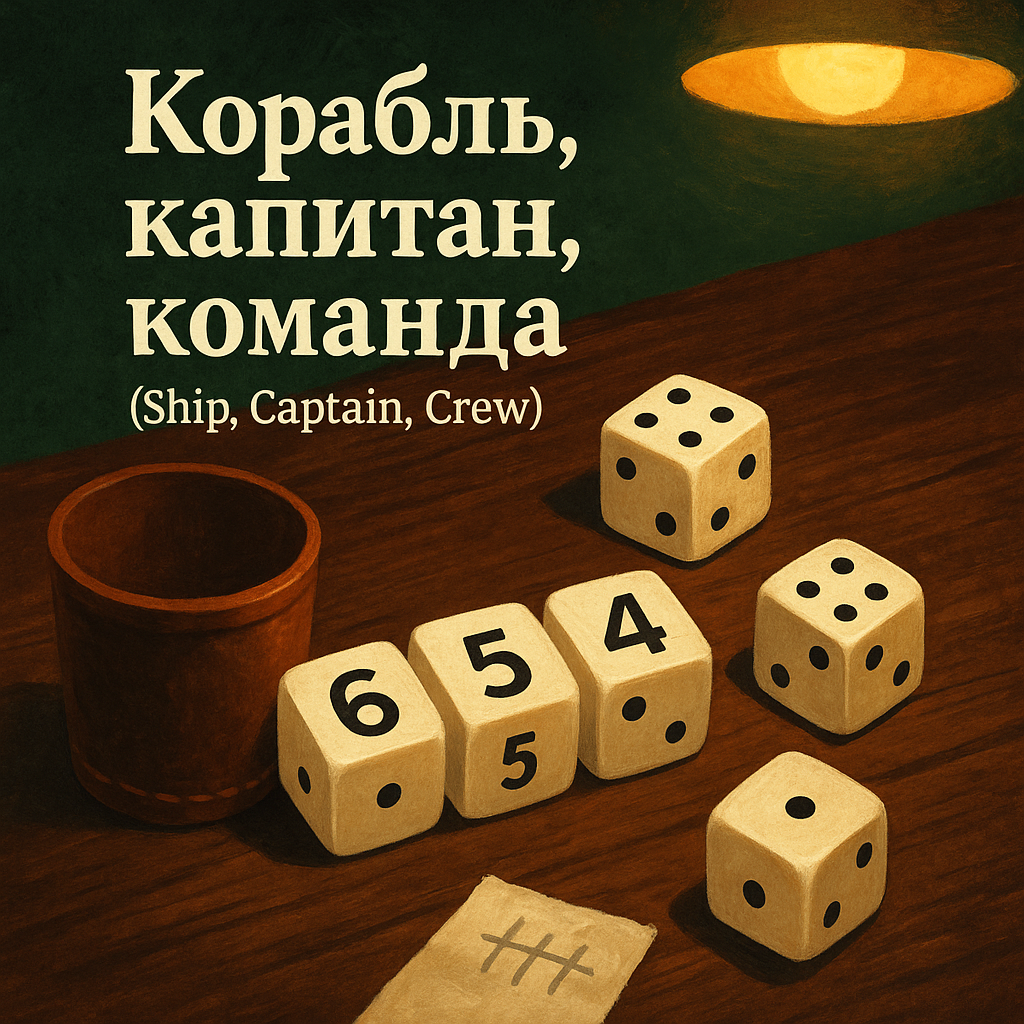 Настольная игра: Корабль, капитан, команда (Ship, Captain, Crew)
