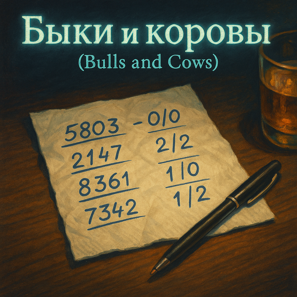 Настольная игра: Быки и коровы (Bulls and Cows)